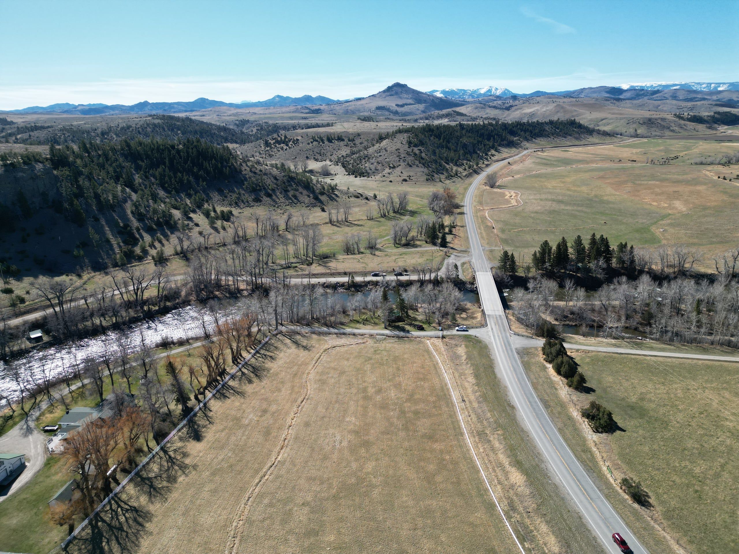 Montana river valley and ranch land
